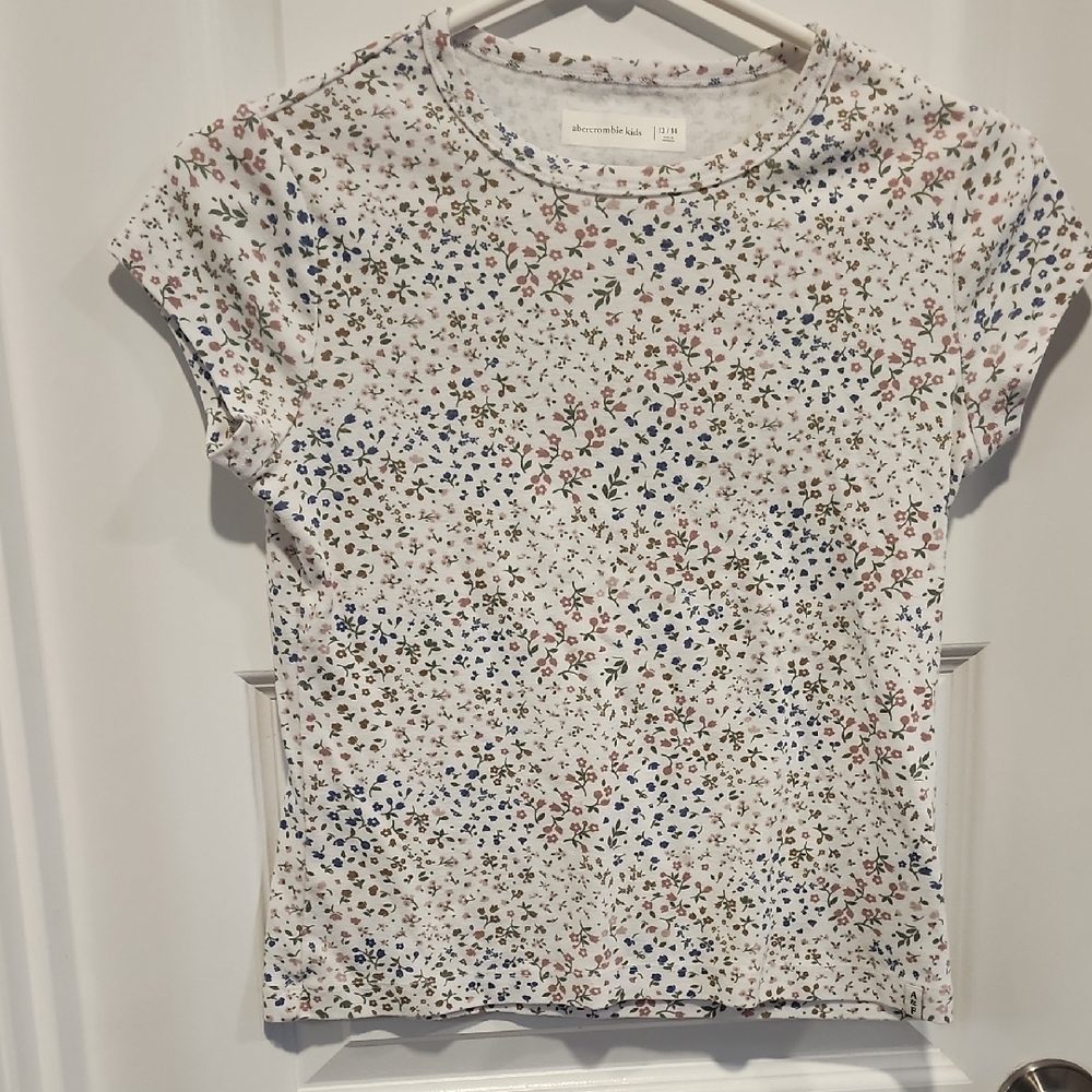 Abercrombie & Fitch Kids Floral Tee - White with Multicolor Accents